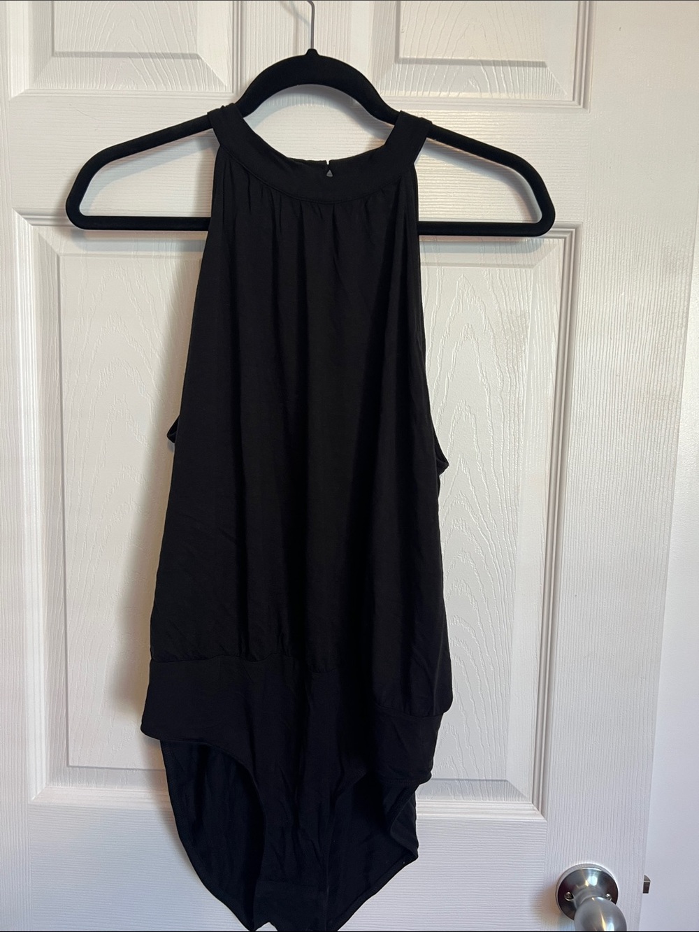 Black Halter Bodysuit Top